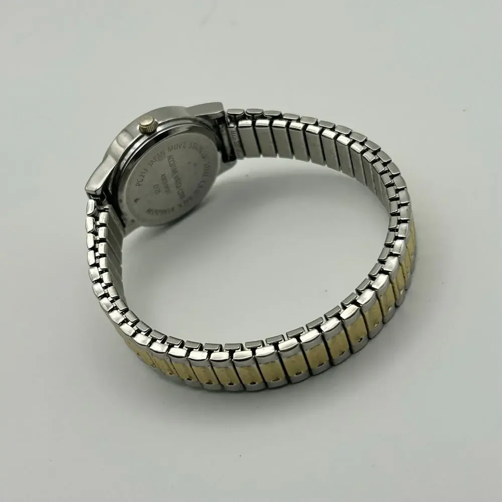 Accutime Watch Corp Two-tone St. Steel Women’s Watch Working New Battery